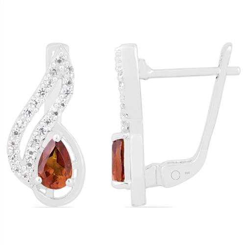 BUY STERLING SILVER NATURAL MADEIRA CITRINE GEMSTONE CLASSIC EARRINGS
