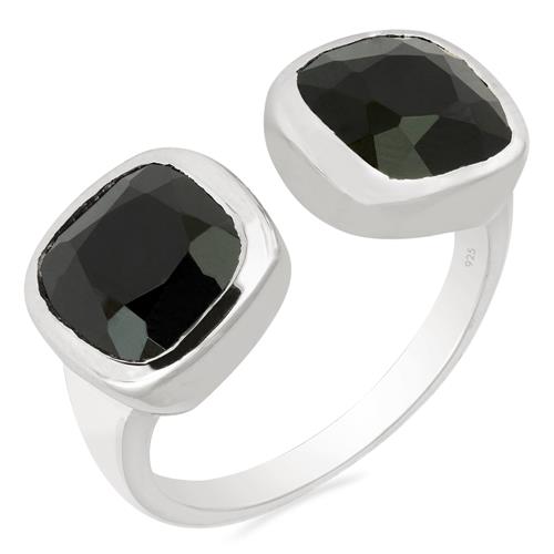 BUY REAL BLACK ONYX GEMSTONE STYLISH RING IN 925 SILVER