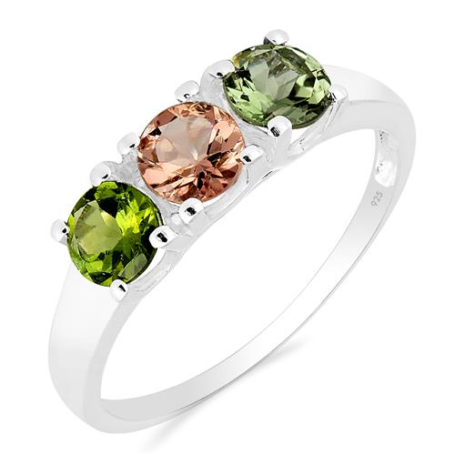 BUY REAL MULTI TOURMALINE GEMSTONE RING IN 925 SILVER