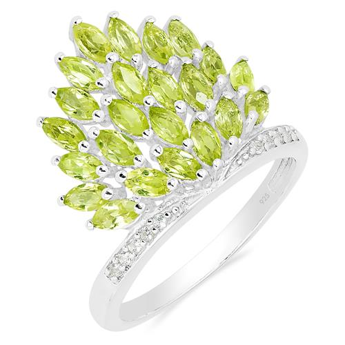 BUY 925 STERLING SILVER NATURAL PERIDOT GEMSTONE RING