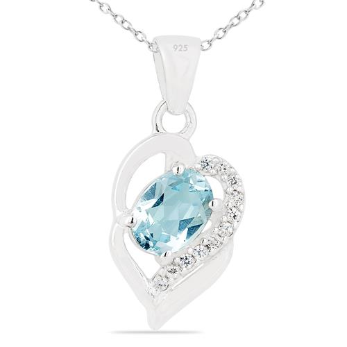 BUY STERLING SILVER SKY BLUE TOPAZ GEMSTONE STYLISH PENDANT