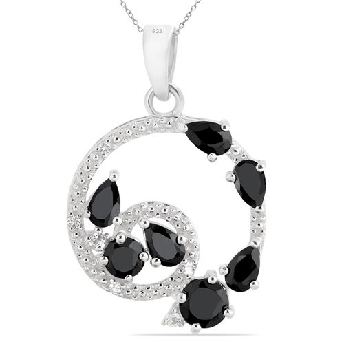 BUY 925 SILVER NATURAL BLACK ONYX GEMSTONE STYLISH PENDANT