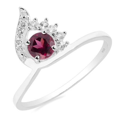 BUY REAL RHODOLITE GEMSTONE CLASSIC RING IN 925 SILVER