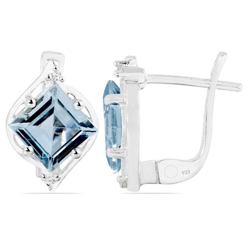 BUY 925 SILVER REAL SKY BLUE TOPAZ GEMSTONE CLASSIC EARRINGS