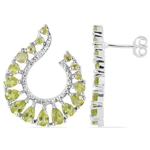 BUY REAL PERIDOT GEMSTONE EARRINGS IN 925 SILVER 