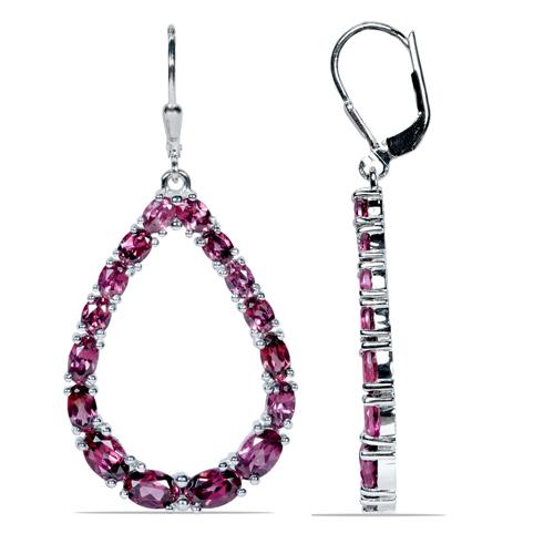 BUY STERLING SILVER NATURAL RHODOLITE GEMSTONE EARRINGS