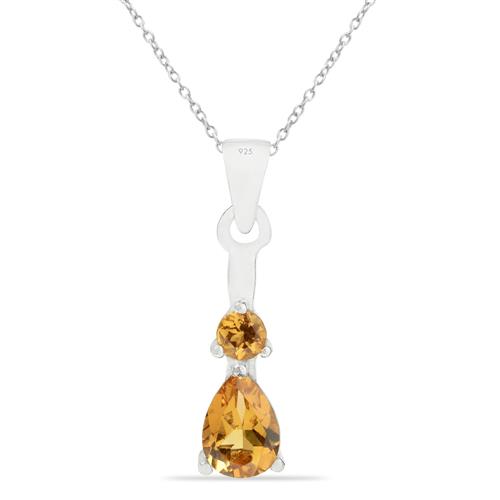 BUY 925 SILVER NATURAL CITRINE GEMSTONE PENDANT 