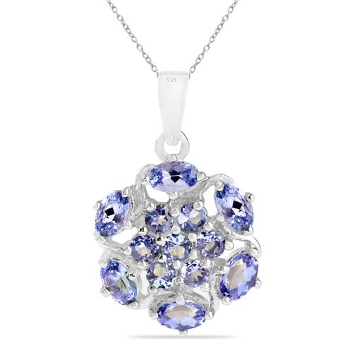 BUY NATURAL TANZANITE GEMSTONE PENDANT IN 925 SILVER