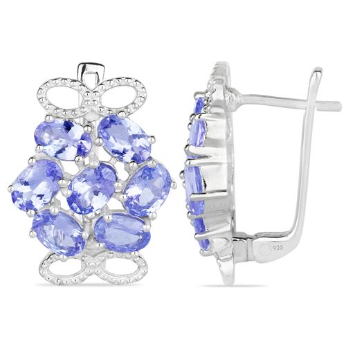 BUY REAL TANZANITE GEMSTONE EARRINGS IN 925 SILVER