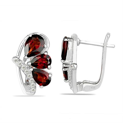 BUY 925 SILVER NATURAL GARNET GEMSTONE EARRINGS