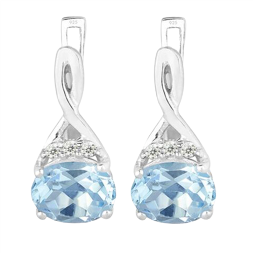 BUY NATURAL SKY BUE TOPAZ GEMSTONE CLASSIC EARRINGS IN 925 SILVER