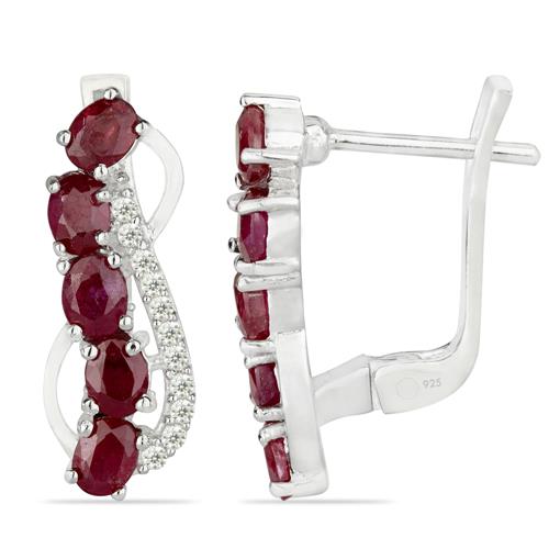 BUY 925 SILVER NATURAL RUBY MULTI GEMSTONE EARRINGS