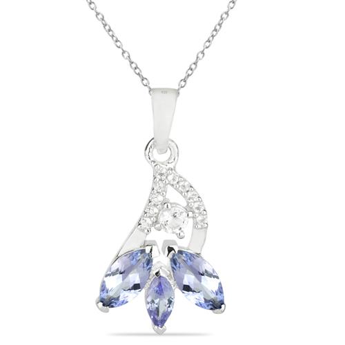 BUY GENUINE TANZANITE GEMSTONE PENDANT IN 925 SILVER