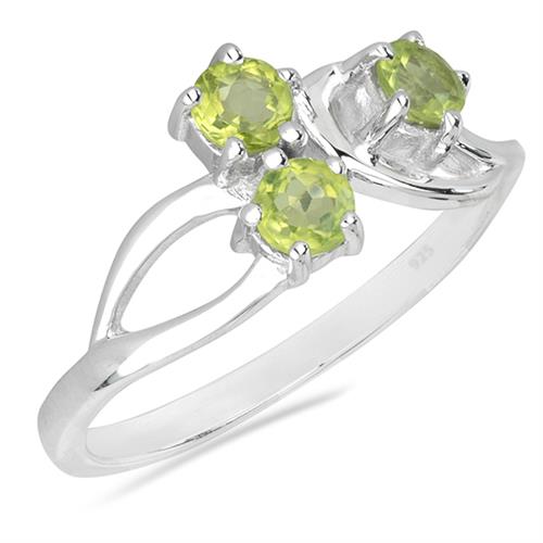 BUY NATURAL PERIDOT GEMSTONE RING IN 925 SILVER