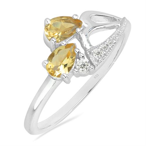 BUY STERLING SILVER NATURAL CITRINE GEMSTONE RING 