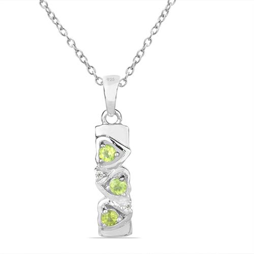 BUY STERLING SILVER REAL PERIDOT GEMSTONE PENDANT