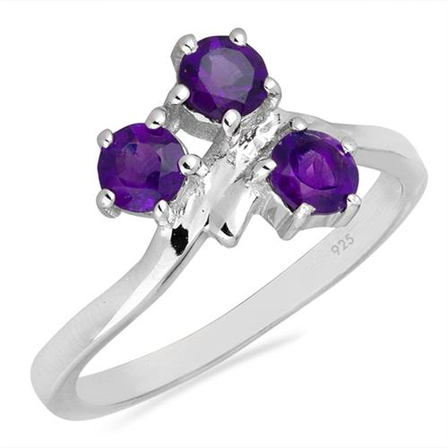 BUY AFRICAN AMETHYST GEMSTONE RING IN 925 SILVER