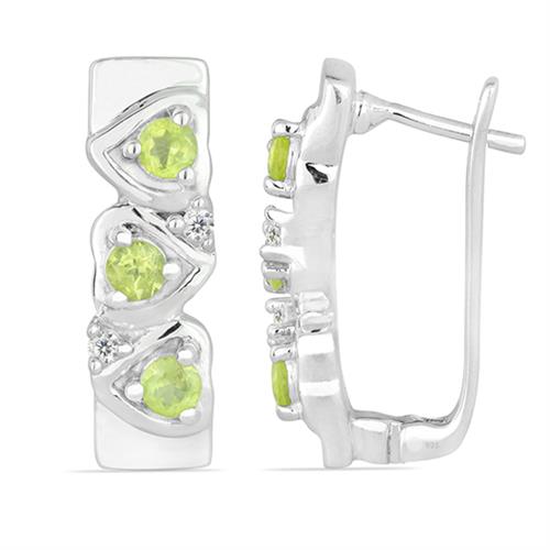 BUY 925 SILVER NATURAL PERIDOT GEMSTONE EARRINGS