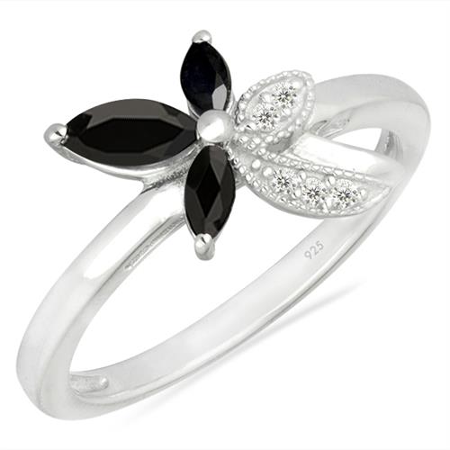 BUY REAL BLACK ONYX GEMSTONE RING IN 925 STERLING SILVER