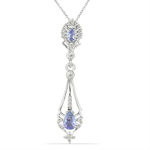 BUY STERLING SILVER  NATURAL TANZANITE GEMSTONE PENDANT