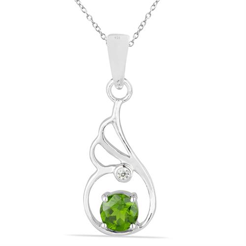 BUY 925 STERLING SILVER NATURAL CHROME DIOPSITE GEMSTONE CLASSIC PENDANT