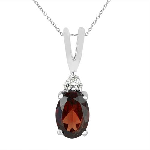 925 SILVER NATURAL GARNET GEMSTONE CLASSIC PENDANT