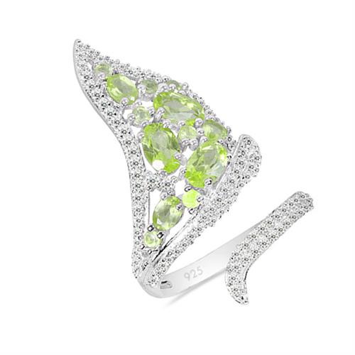 BUY PERIDOT GEMSTONE STYLISH RING IN 925 SILVER