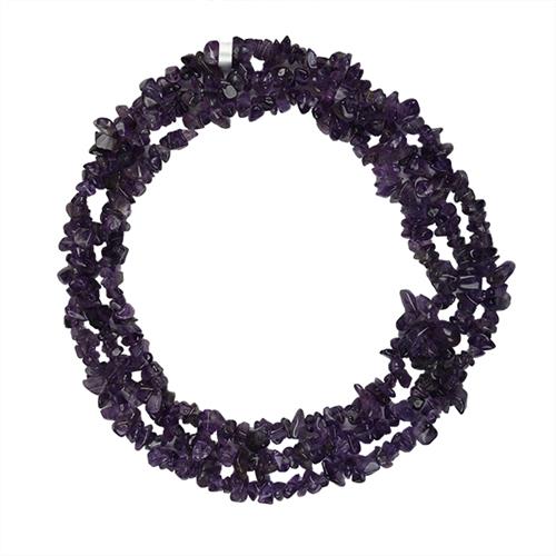 BUY AFRICAN AMETHYST GEMSTONE NUGGETS NECKLACE IN STERLING SILVER