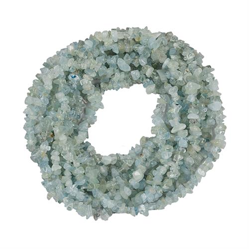 BUY NATURAL AQUAMARINE GEMSTONE NUGGET NECKLACE IN STERLING SILVER