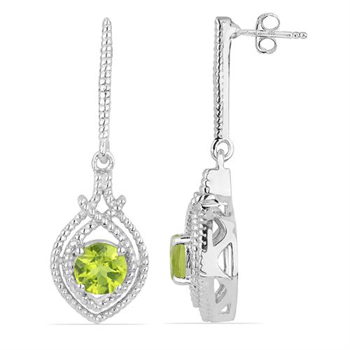 BUY 925 SILVER REAL PERIDOT GEMSTONE EARRINGS