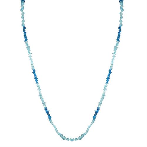 BUY 925 SILVER NATURAL NEON AND SKY APATITE GEMSTONE NUGGETS NECKLACE