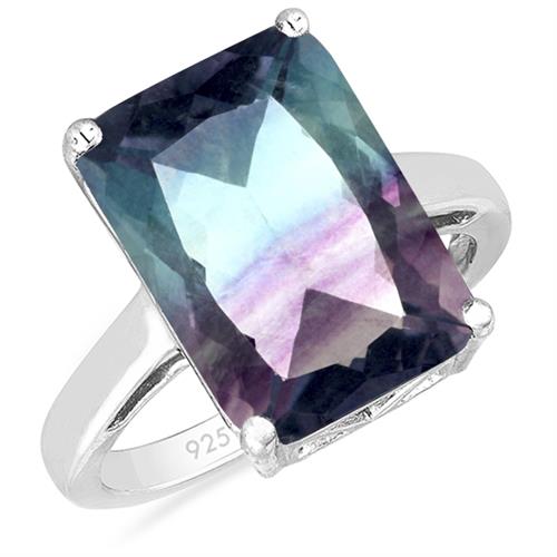 BUY 925 SILVER NATURAL FLUORITE GEMSTONE BIG STONE RING