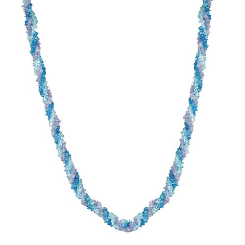 BUY REAL TANZANITE, NEON AND SKY APATITE NUGGETS NECKLACE IN STERLING  SILVER