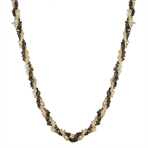NATURAL CITRINE AND SMOKY NUGGETS 32 INCHES NECKLACE #VBJ010041
