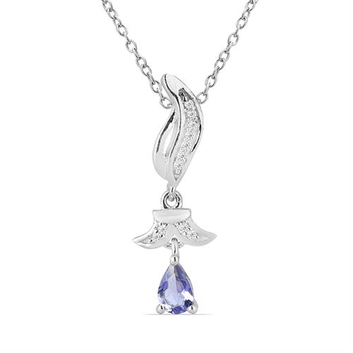 BUY REAL IOLITE GEMSTONE CLASSIC PENDANT IN 925 STERLING SILVER