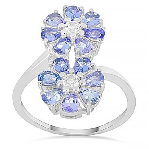 BUY 925 STERLING SILVER NATURAL TANZANITE GEMSTONE RING