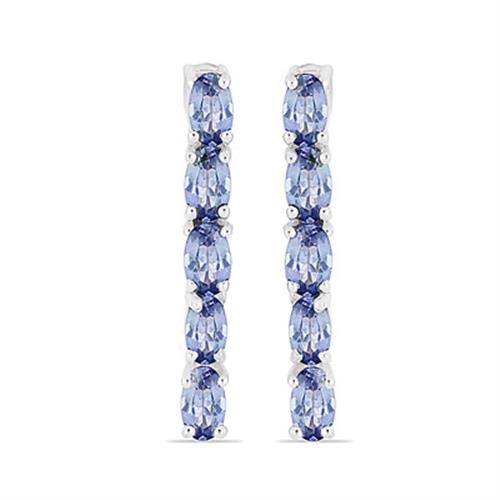 BUY REAL TANZANITE MULTI GEMSTONE EARRINGS IN STERLING SILVER