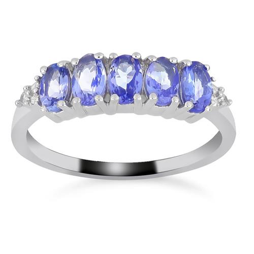 BUY NATURAL TANZANITE MULTI GEMSTONE RING IN 925 SILVER