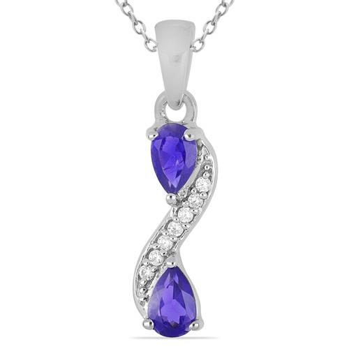 BUY STERLING SILVER NATURAL IOLITE GEMSTONE PENDANT