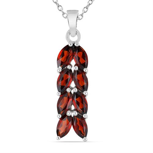 BUY 925 SILVER NATURAL GARNET GEMSTONE LEAF PENDANT