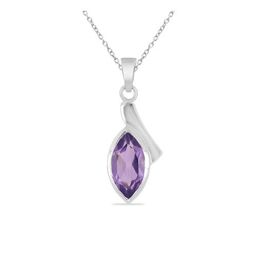 BUY GENUINE AFRICAN AMETHYST GEMSTONE  PENDANT IN 925 SILVER