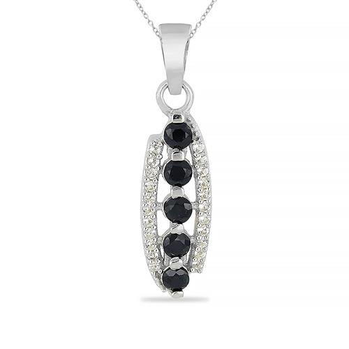 BUY NATURAL BLACK SAPPHIRE GEMSTONE STYLISH PENDANT