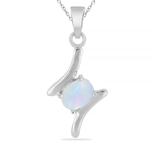 BUY NATURAL ETHIOPIAN  OPAL GEMSTONE PENDANT IN STERLING SILVER