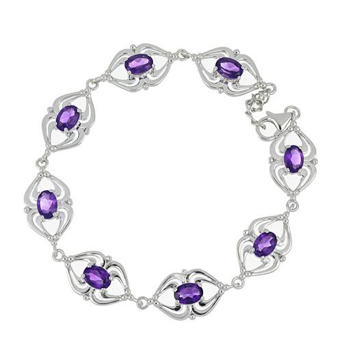 925 SILVER AFRICAN AMETHYST GEMSTONE BRACELET