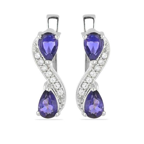 BUY STERLING SILVER NATURAL IOLITE GEMSTONE EARRINGS