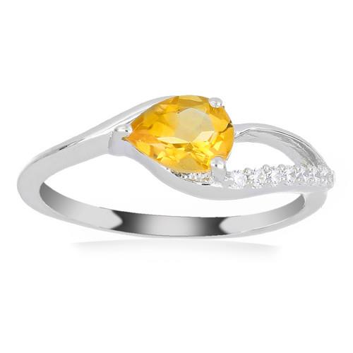 BUY NATURAL YELLOW SAPPHIRE GEMSTONE CLASSIC RING IN STERLING SILVER