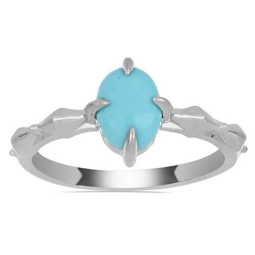 REAL TURQUOISE GEMSTONE RING IN 925 SILVER 