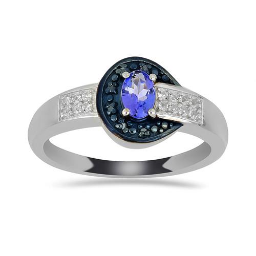 BUY 925 SILVER TANZANITE GEMSTONE CLASSIC RING