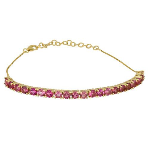 BUY 14K GOLD NATURAL RUBELLITE GEMSTONE BRACELET