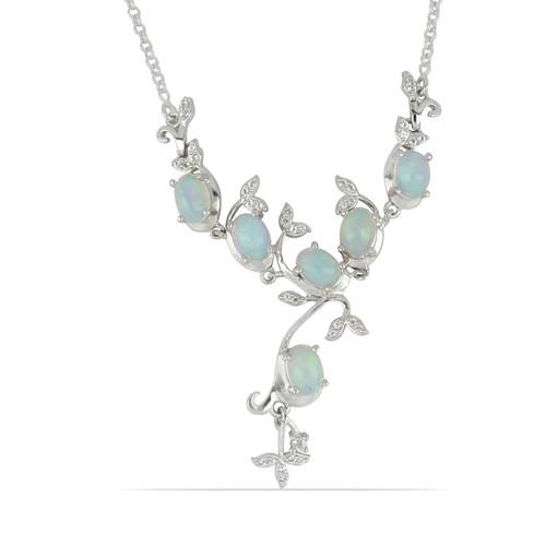 925 SILVER NATURAL ETHIOPIAN OPAL GEMSTONE UNIQUE NECKLACE